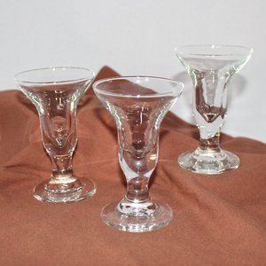 Glass Tulip Pedestal Candleholders - Set of 3